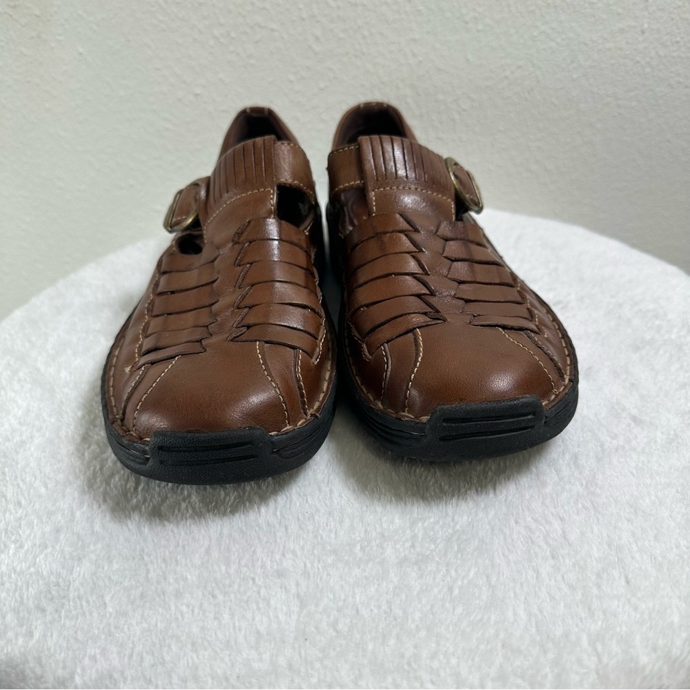 Unisex Hush Puppies Brown Casual Leather Slip-Ons Loafers - Picture 4 of 13